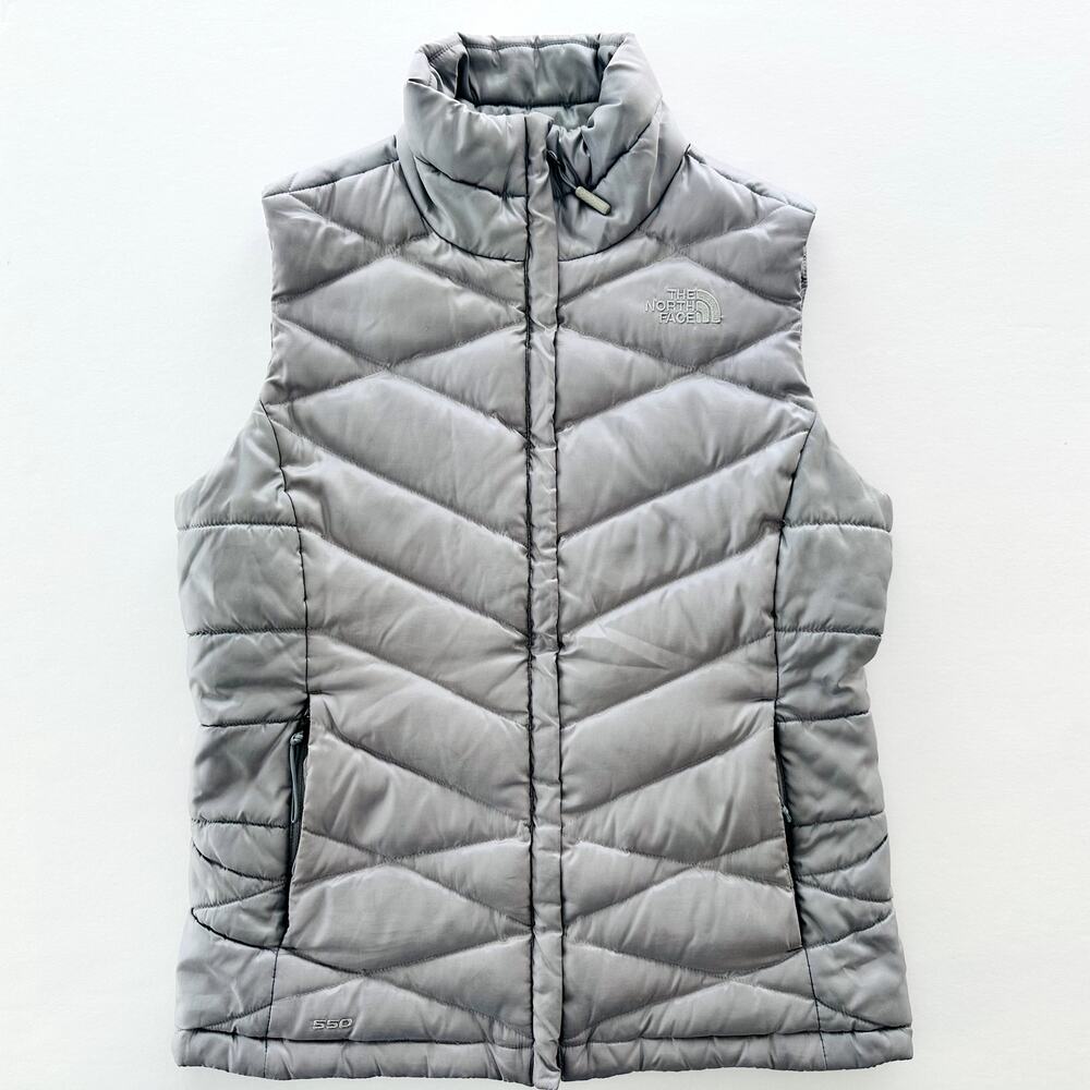 The North Face Ladies Quilted Goose Puffer Vest Size Small Grey